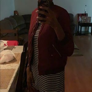 Zara TRF Burgundy bomber jacket size M